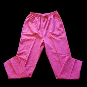 Cortiva Polyester Pants, Bright Pink, Size Medium